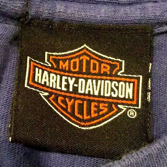 Harley Davidson Motor Cycles Blue Key West Beach Hammock Graphic T Shirt - Picture 13 of 13